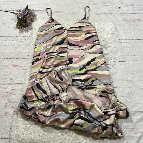 NWT TED BAKER Warrenn Printed Button Through Cami Midi Dress Dusky Pink - Picture 2 of 12